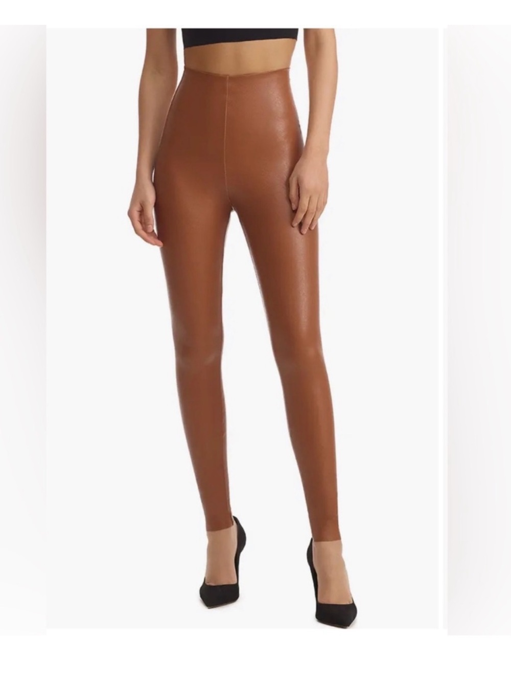 Commando Perfect Control Faux Leather Legging in Cocoa M